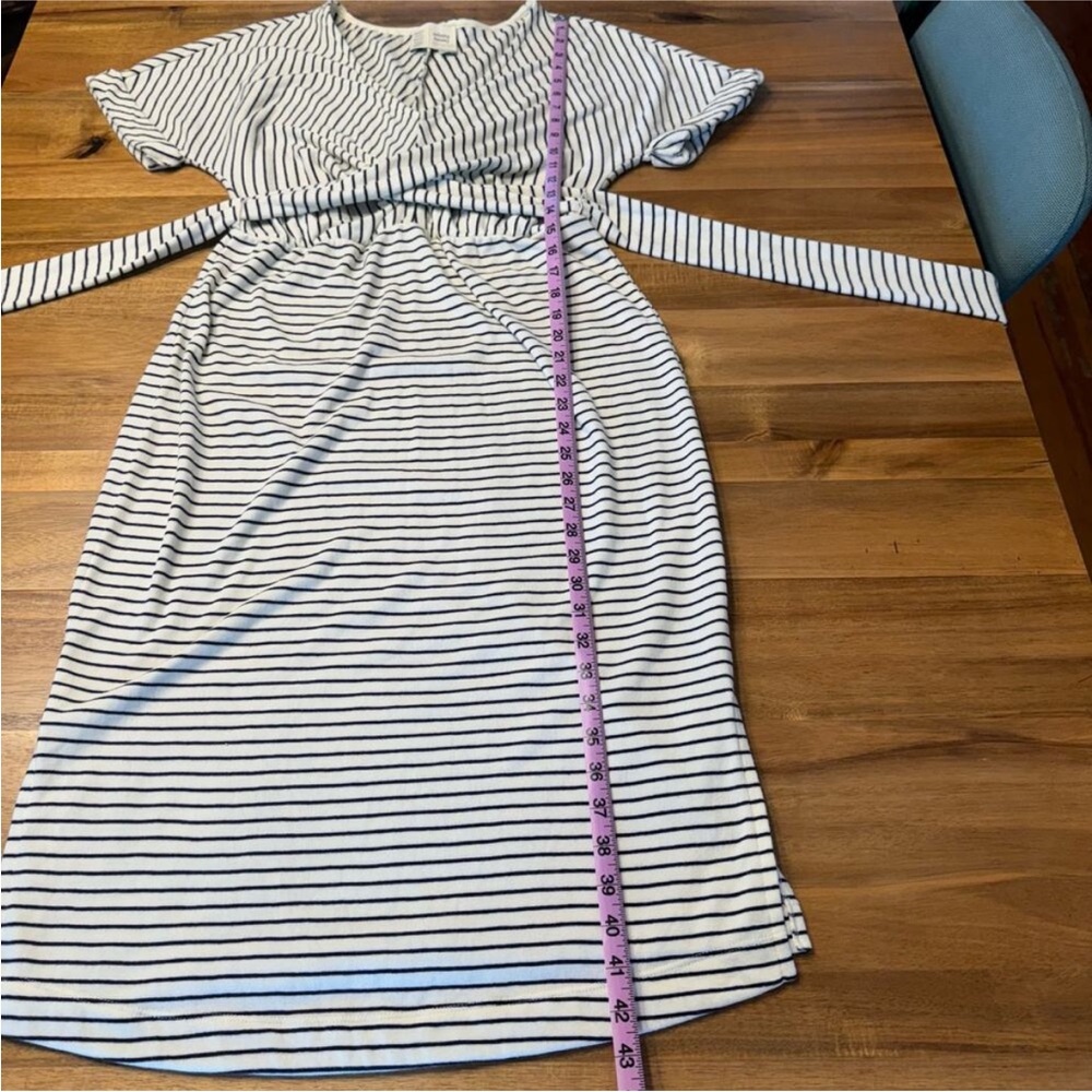 Anthropologie Saturday Sunday Striped Knit Midi Dress Small Womens Off White Nvy - Picture 14 of 14